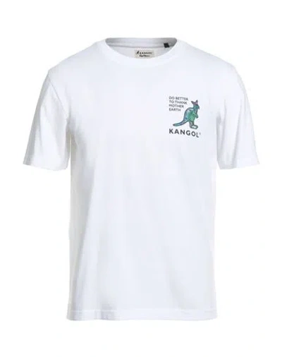 Kangol Man T-shirt White Size Xl Cotton In Multi