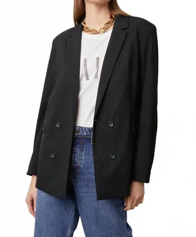 Rails Twill Double-breasted Jacket Blazer In Black In Black