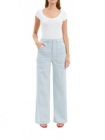 Daze Far Out Utility Wide Leg Jeans In Blue