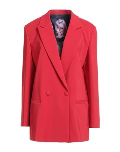 Cristinaeffe Woman Blazer Red Size 12 Polyester, Elastane