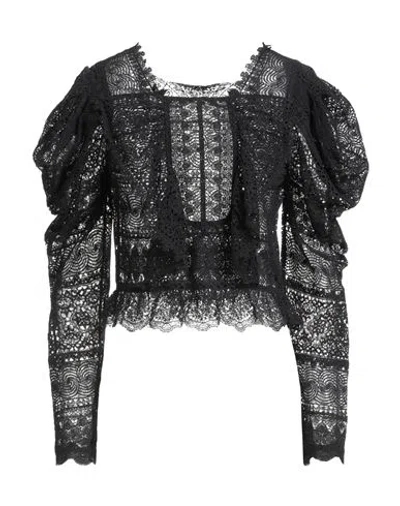 Ulla Johnson Woman Top Black Size 8 Cotton, Silk