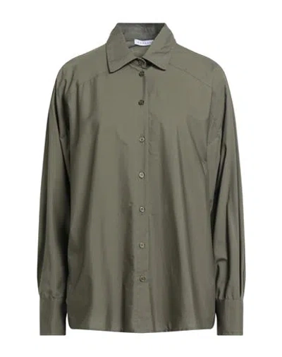 Caractere Caractère Woman Shirt Military Green Size 6 Cotton