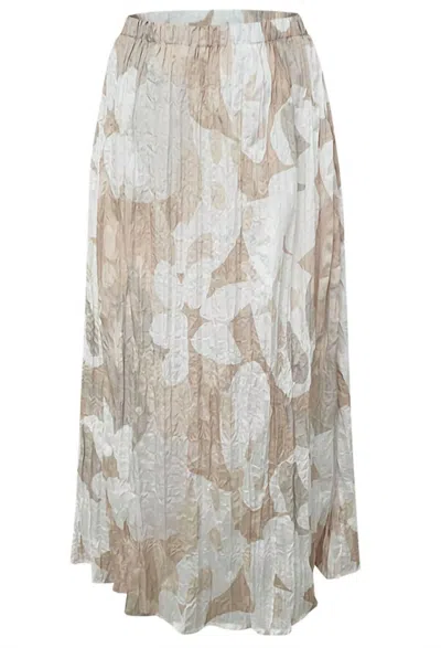 True Blue Women's Go With The Flow Midi Skirt In Tan/white