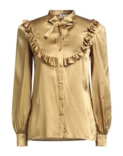 Lardini Woman Shirt Camel Size 4 Silk, Elastane In Brown