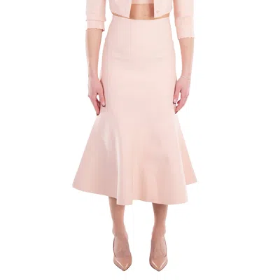 Victoria Beckham Peach Fitted Flared Skirt In Pink