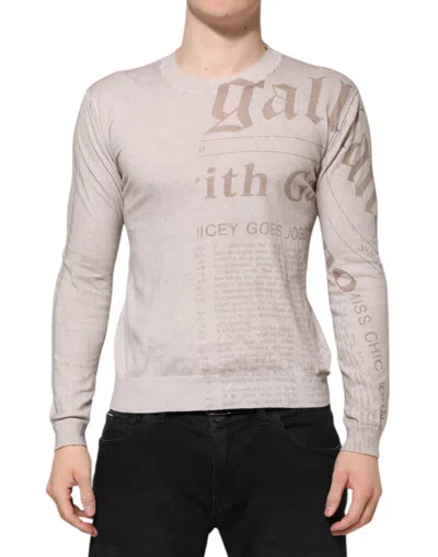 Pre-owned John Galliano Printed Logo Roundneck Long Sleeves Men Men's Sweater ()