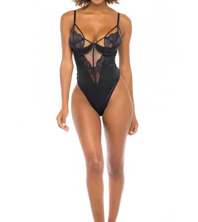 Oh La La Cheri Ivy Teddy Bodysuit In Black In Black