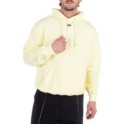 Bluemarble Fleeced-cotton Hoodie With Patch Pocket In Yellow