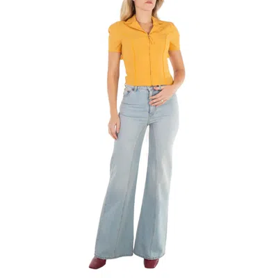 Jacquemus La Chemise Tangelo Orange Stretch-wool Top In Yellow