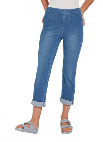 Lyssé Can't Stop Crop Denim Pants In Mid Wash In Blue