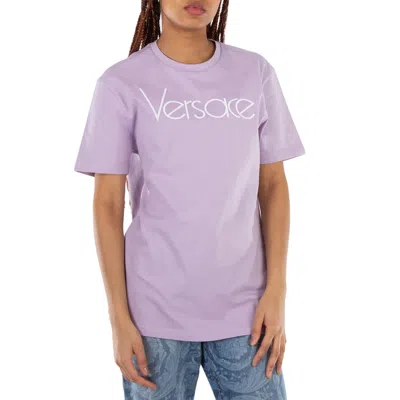 Versace 1978 Re-edition Logo Short-sleeve T-shirt In Purple