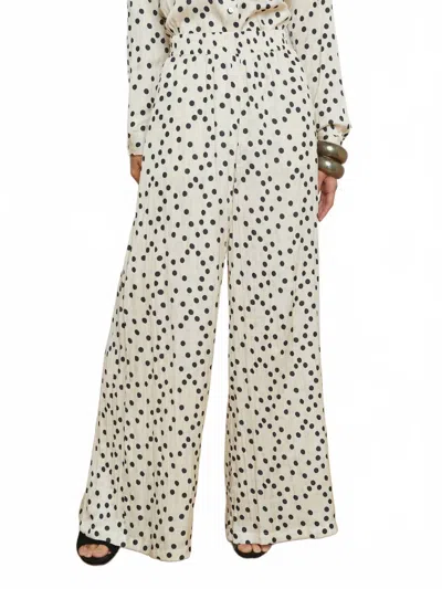 L Agence Lillian Polka-dot Wide-leg Pants In Neutral