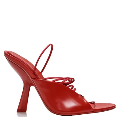 Ferragamo Ladies Red Leather Altaire Ultra Fine Strap Sandals