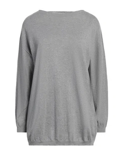 Alpha Studio Woman Sweater Grey Size 8 Cotton, Cashmere