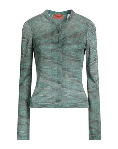 Missoni Woman Cardigan Military Green Size 4 Viscose, Synthetic Fibers, Wool, Rayon, Cashmere