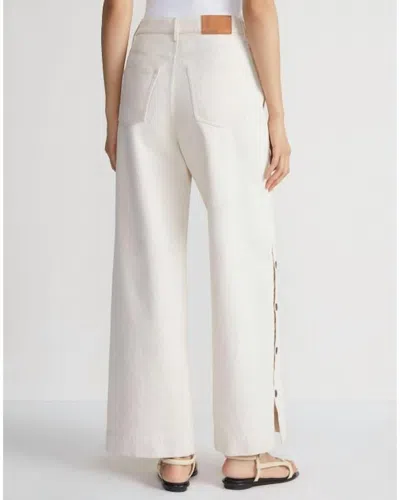 Lafayette 148 Split Leg Jean With Buttons In White