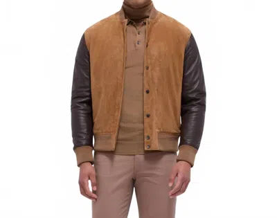Bugatchi Uomo Suede And Leather Jacket In Caramel