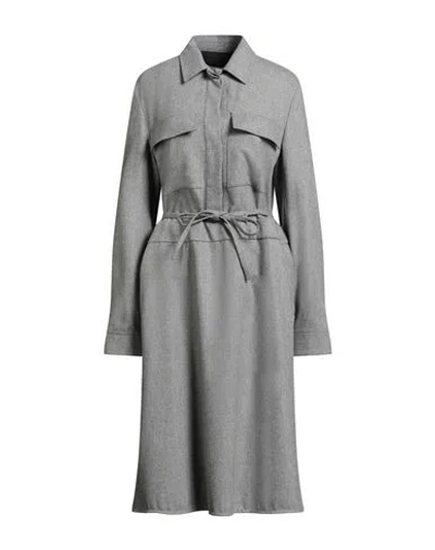 Jil Sander Woman Midi Dress Grey Size 6 Wool