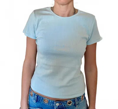 Azalea Penelope Pointelle Baby Tee In Sky