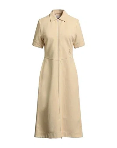 Jil Sander Woman Midi Dress Sand Size 6 Polyester, Cotton, Elastane