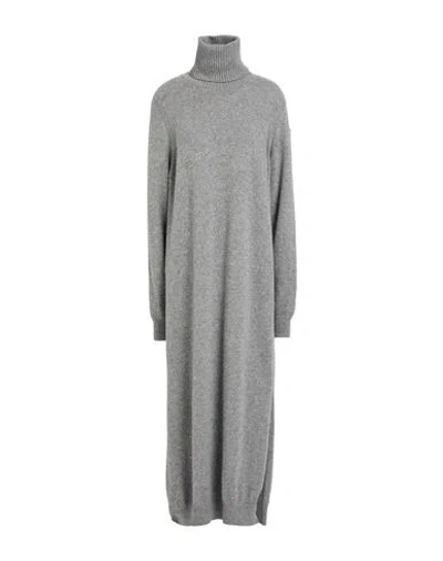 Roberto Collina Woman Maxi Dress Grey Size L Merino Wool, Cashmere
