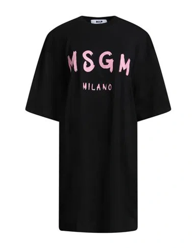 Msgm Woman Mini Dress Black Size Xs Cotton In Black