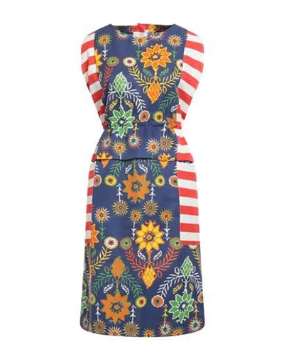 Rianna + Nina Woman Midi Dress Blue Size M Cotton, Viscose