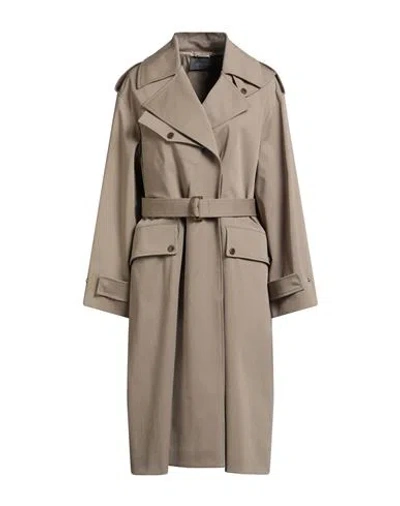 Alberta Ferretti Woman Overcoat & Trench Coat Taupe Size 8 Cotton, Elastane