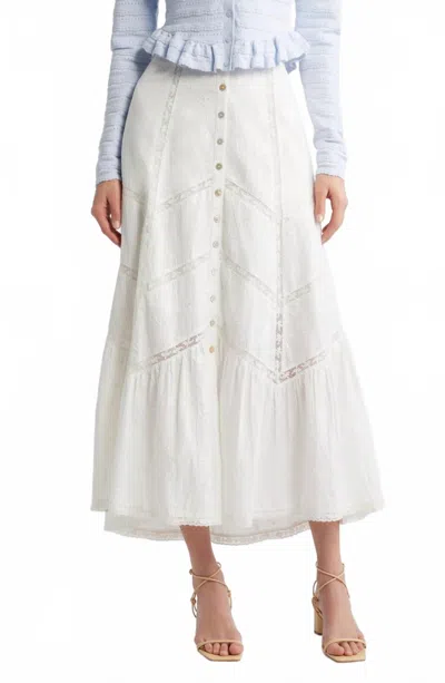 Loveshackfancy Ritson Cotton Midi Skirt In White