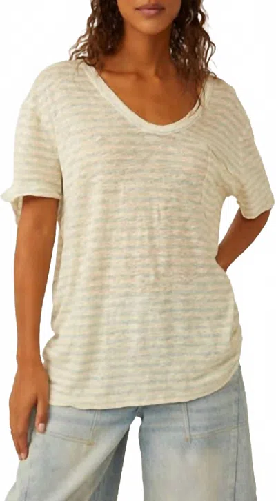 Free People Care Fp All I Need Short Sleeve Tee In Mineral Sea Combo In Neutral