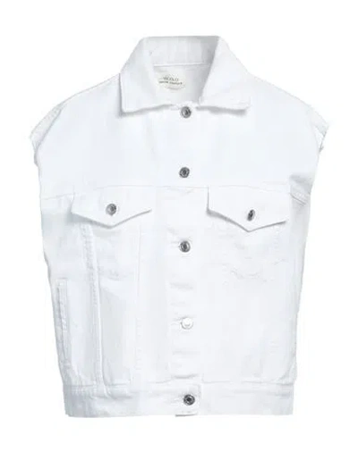 Vicolo Denim Couture Woman Denim Outerwear White Size L Cotton In White