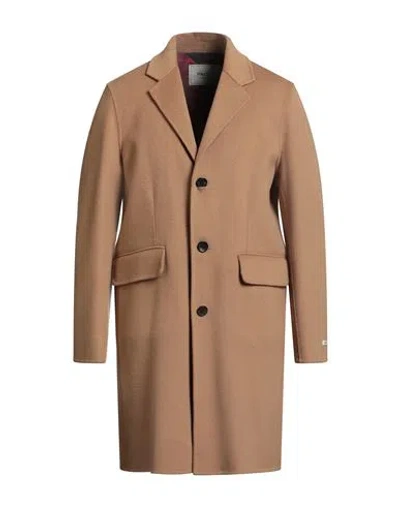Paltò Man Coat Camel Size 44 Wool, Nylon In Brown