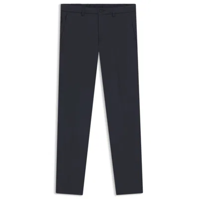 Hugo Boss Cuffed Pants In Water-repellent Four-way-stretch Twill In Blue
