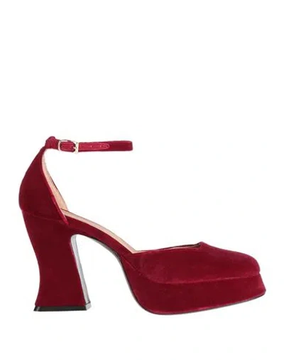 Roberto Festa Woman Pumps Brick Size 8.5 Textile Fibers