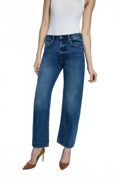 Pistola Lexi Mid Rise Bowed Straight Jeans In Artisan In Blue