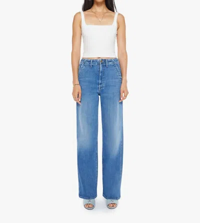 Mother The Major Prep Zip Sneak Jeans In Ready Set Go In Blue