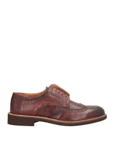 Paolo Da Ponte Man Lace-up Shoes Chocolate Brown Size 6 Soft Leather
