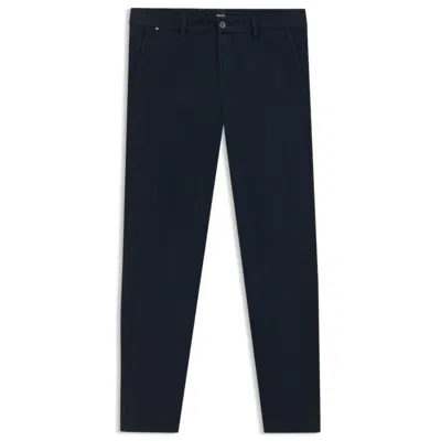 Hugo Boss Delaware Slim-fit Trousers In Brushed Satin In Blue