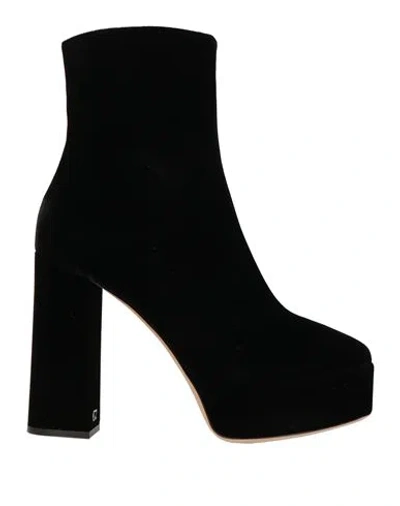 Giuseppe Zanotti Woman Ankle Boots Black Size 10 Textile Fibers