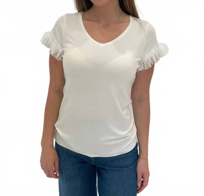Bariloche Acapulco Ruffle Top In White In Yellow