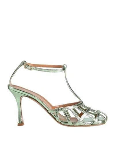 Guglielmo Rotta Woman Sandals Light Green Size 9 Leather