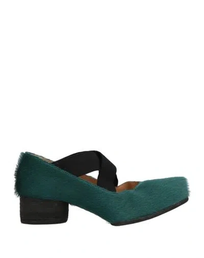 Uma Wang Woman Pumps Emerald Green Size 6 Leather