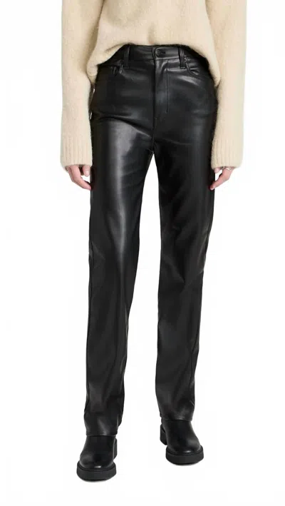 Pistola Cassie Straight Leg Vegan Leather Pants In Slate Black In Black