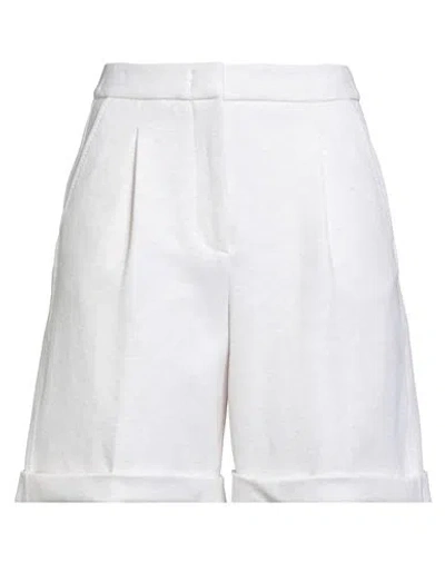 Peserico Woman Shorts & Bermuda Shorts Ivory Size 10 Cotton, Polyamide