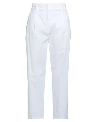 Emme By Marella Woman Pants White Size 10 Cotton, Elastane