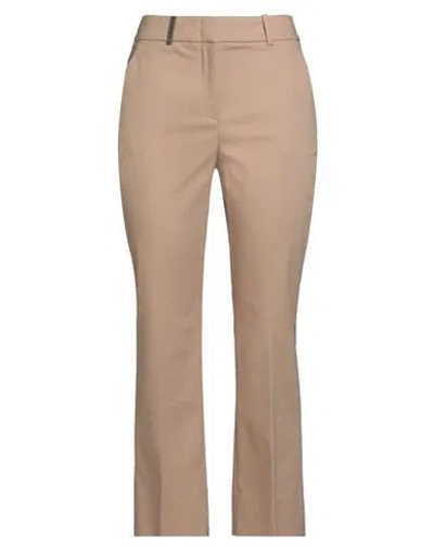 Peserico Woman Pants Camel Size 8 Cotton, Viscose, Elastane