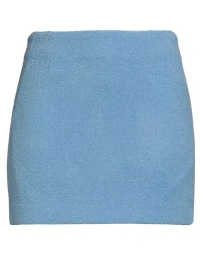 Tagliatore 02-05 Woman Mini Skirt Light Blue Size 4 Virgin Wool, Polyamide
