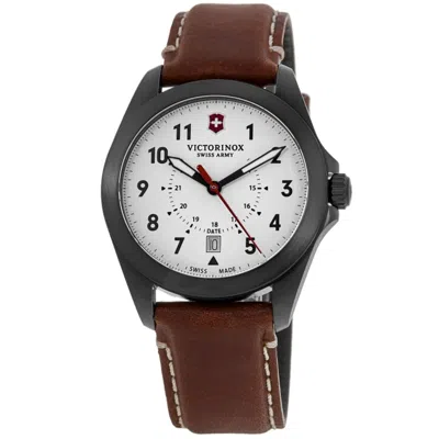 Victorinox Swiss Army Quartz White Dial Brown Leather Strap Men's Watch 241969