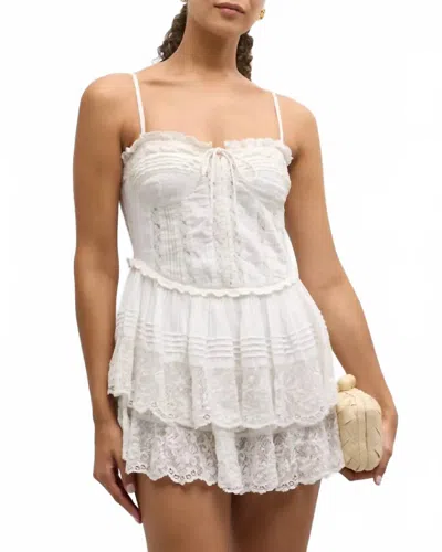 Loveshackfancy Nerida Bustier Mini Dress In White In White