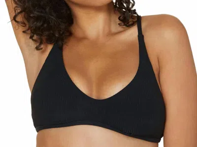 Andie Swim Valencia Bikini Top In Black Rib